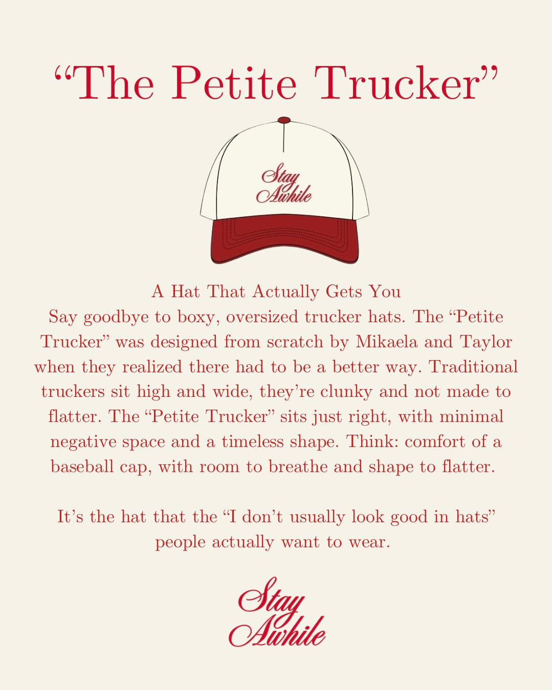 "FROM MONTAUK, WITH LOVE" PETITE TRUCKER HAT